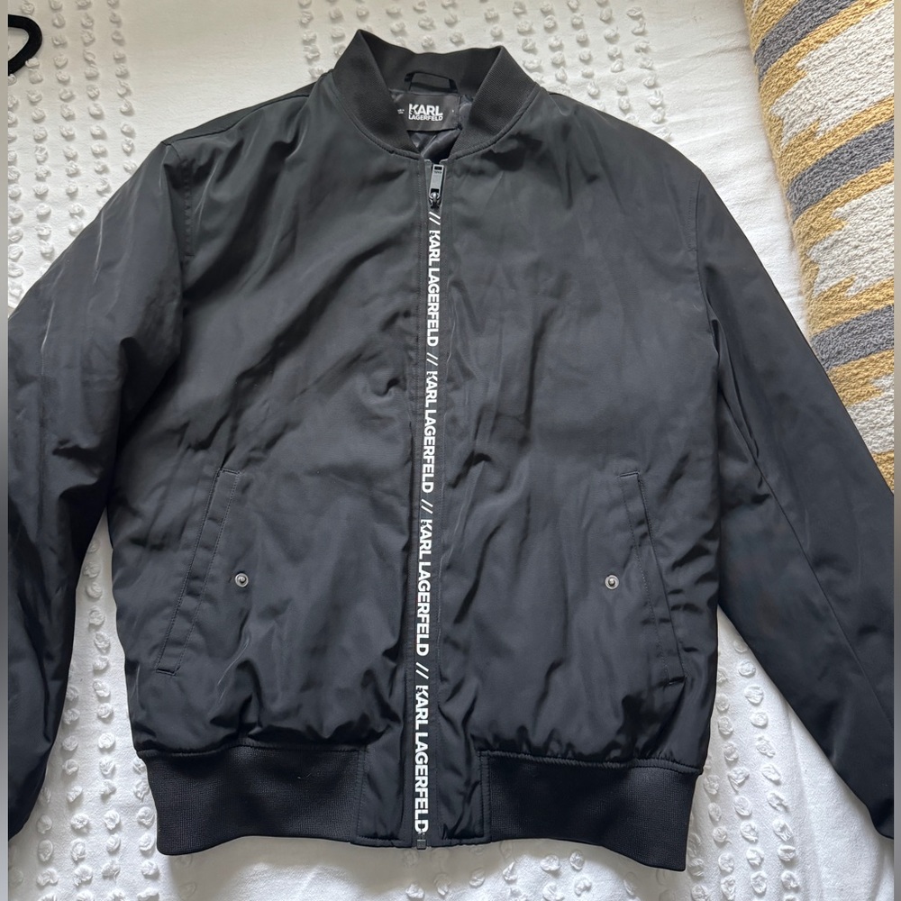 Karl Lagerfeld logo bomber jacket